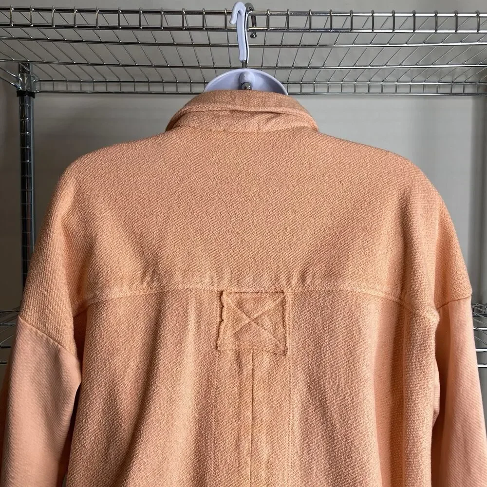 Pilcro Peach Button-Front Oversized Jacket - Picture 12 of 13